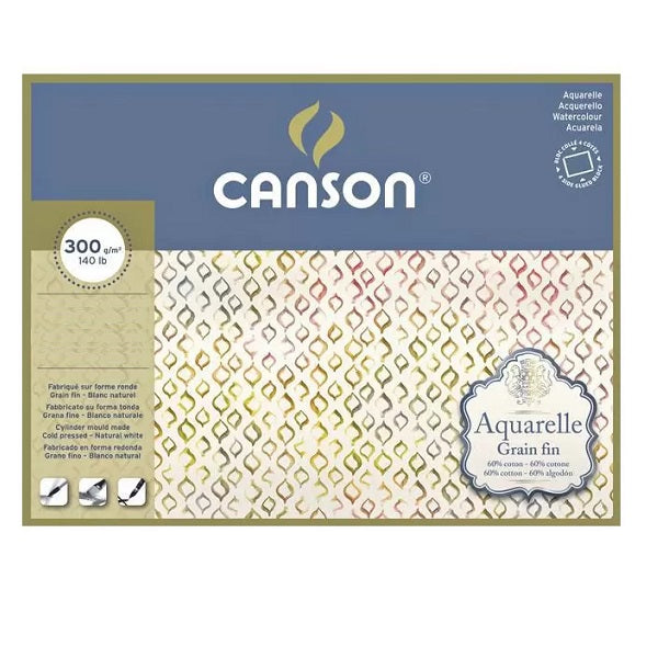 Canson Aquarelle Pad 300gsm 20 Sheets Cold Pressed#Size_23X31CM