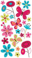 American Crafts Sticko Glitter Butterfly Garden 21 Piece Sticker Pack