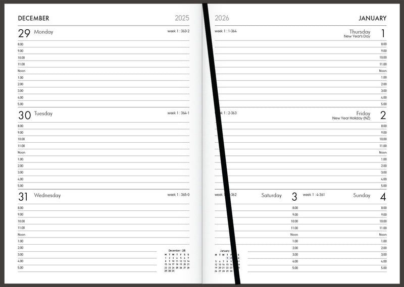 Collins Diary A53A Black Appointment Even Year