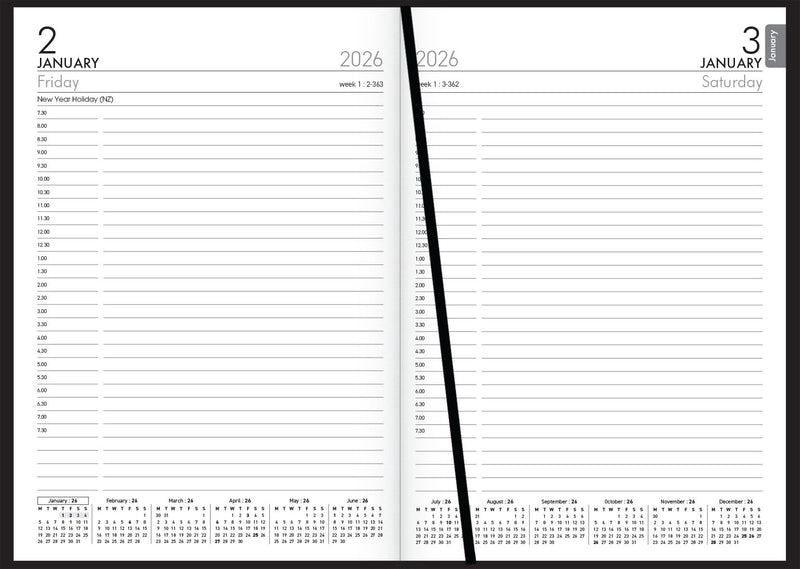 Collins Diary A51 Black Even Year