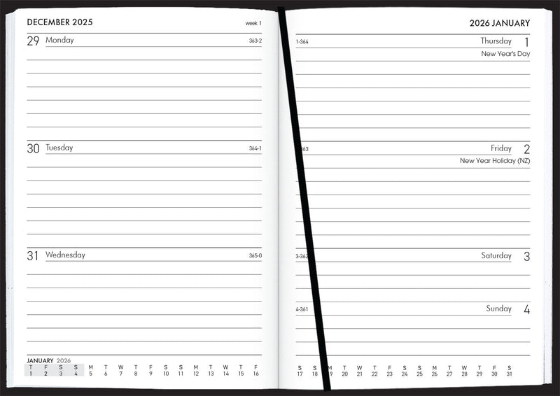 Collins Diary A63 Black Even Year