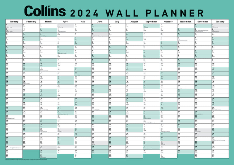Collins Wallplanner A2 Unlaminated