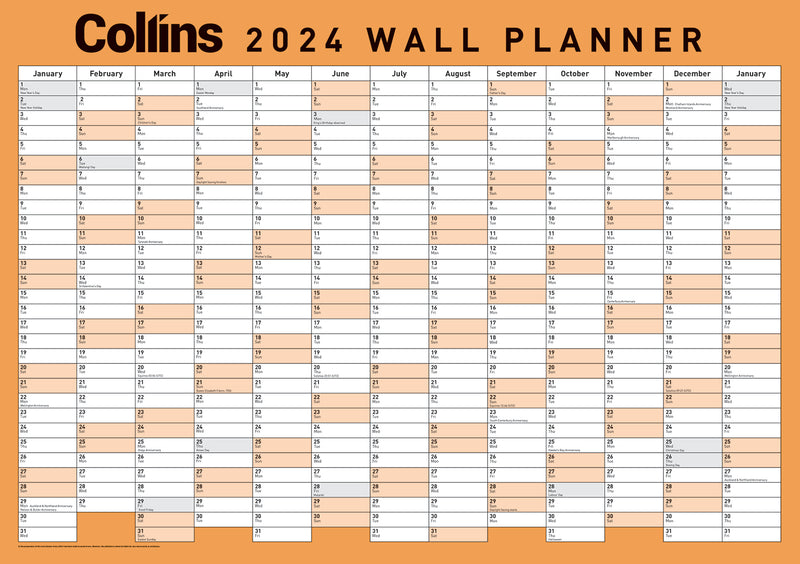 Collins Wallplanner A3 Laminated