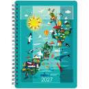 Collins A53 Week to View Kiwi Vibe Map Wiro With Notepad 2027 Diary