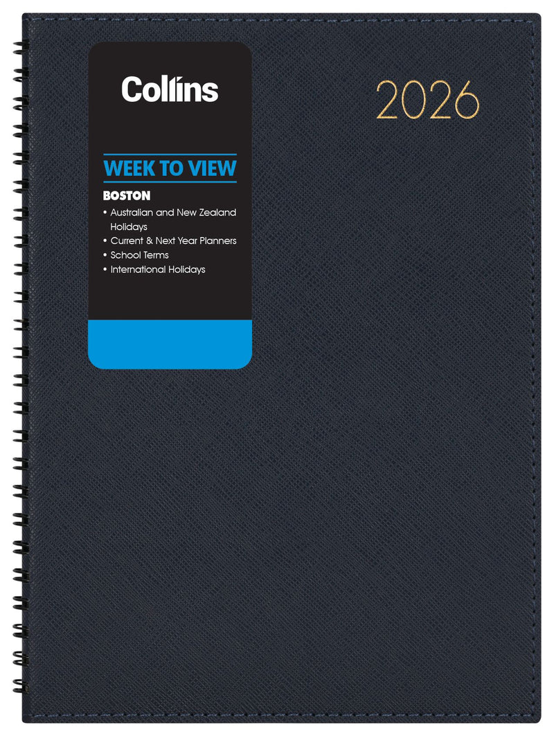 Collins Boston A53 Week to View Diaries Wiro Even Year