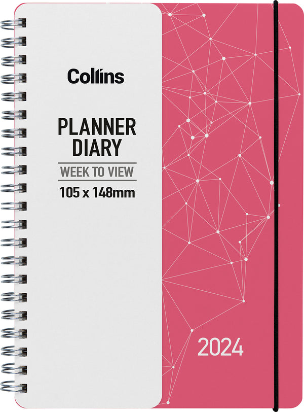 Collins Fascinate Pocket Week To View Diary#Colour_CORAL PINK