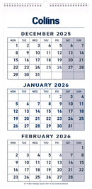 Collins Calendar Three Month To View Wiro Even Year