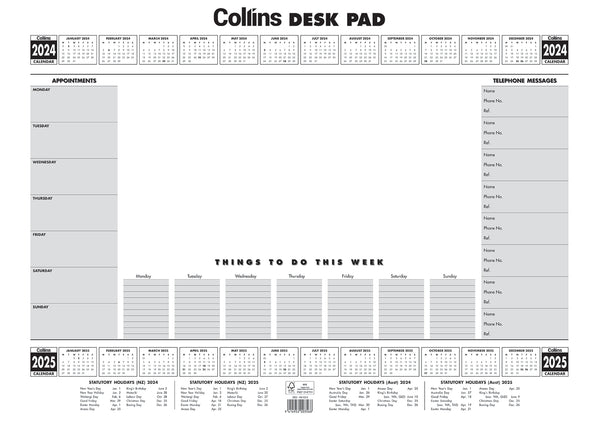 Collins A2 Executive Desk Pad 2024/2025