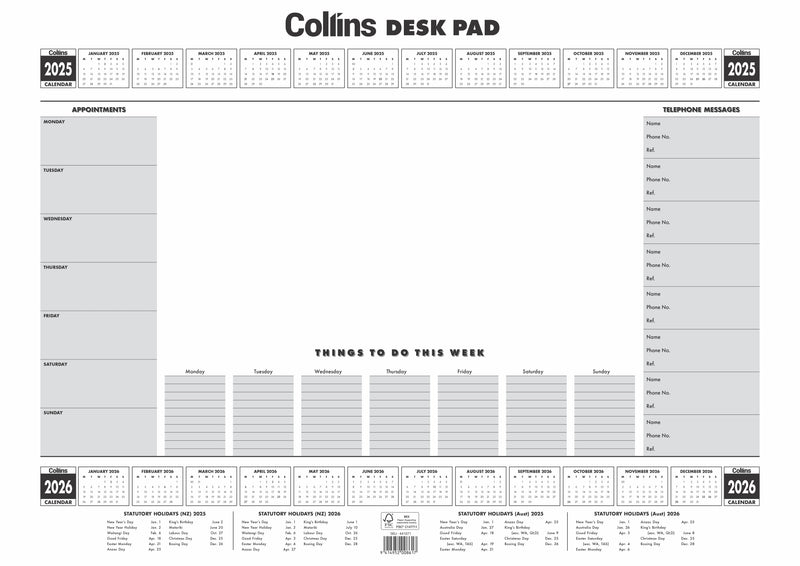 Collins A2 Executive 50lf Desk Pad