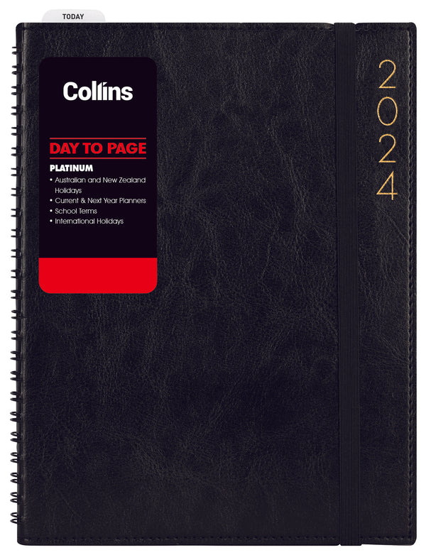 Collins Platinum A41 Day To Page Diary Black