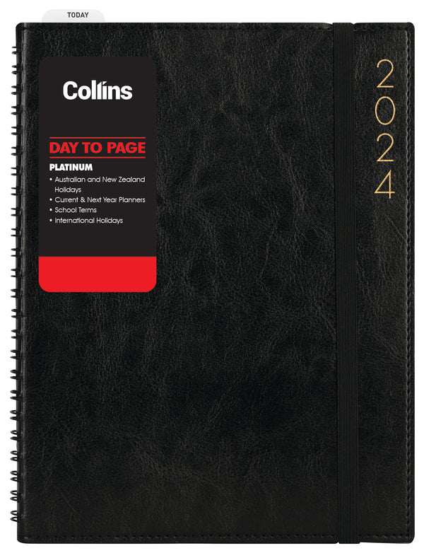 Collins Platinum A51 Day To Page Diary Black