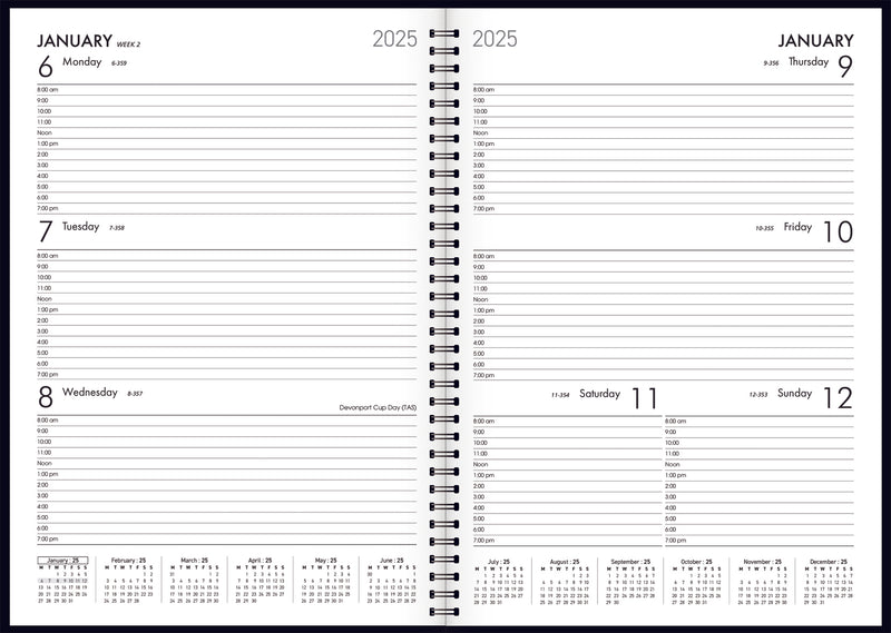 Collins Boston A43 Week To View Diaries
