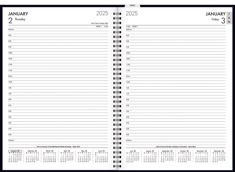 Collins Platinum A41 Day To Page Black Wiro Diary