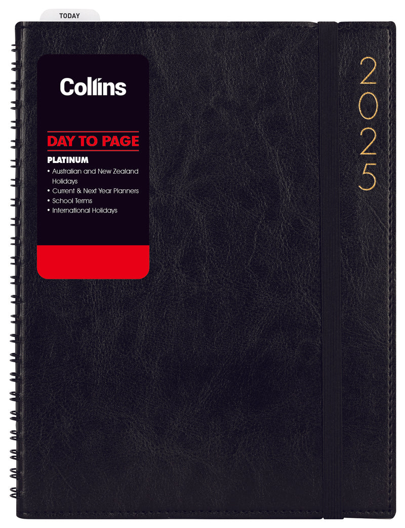 Collins Platinum A41 Day To Page Black Wiro Diary
