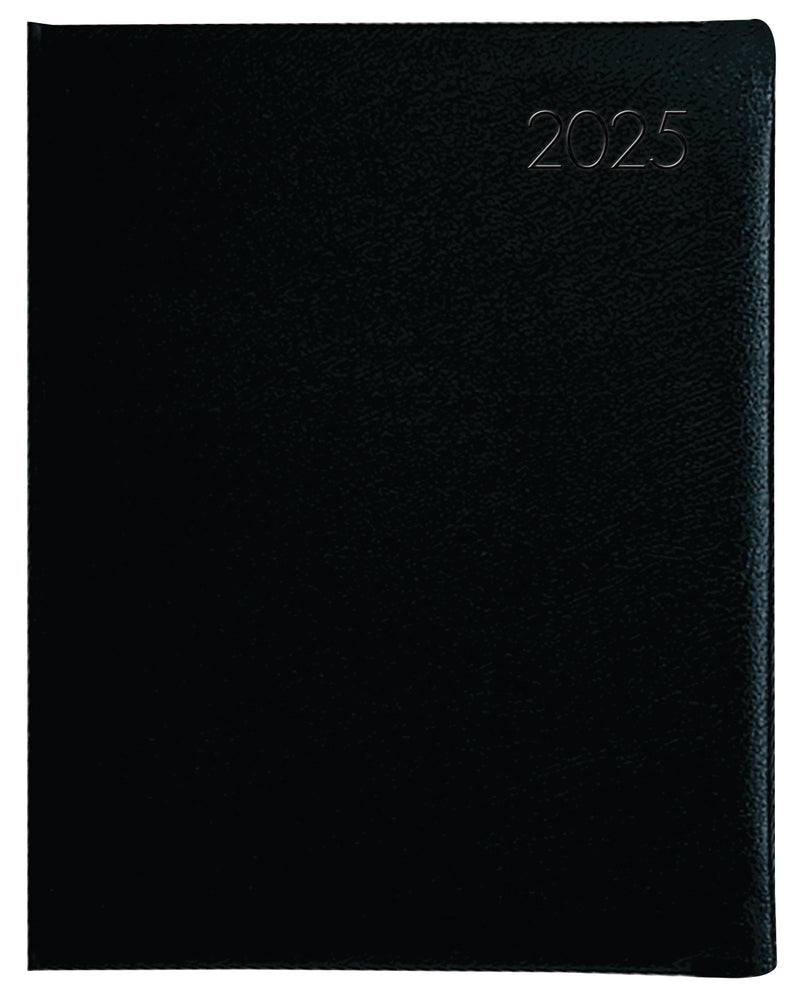 Collins Portfolio Day To Page Wiro Tabbed Black Diary
