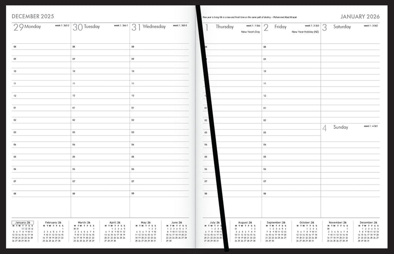 Collins MD1083 Appointment Diary Week to View Black Even Year