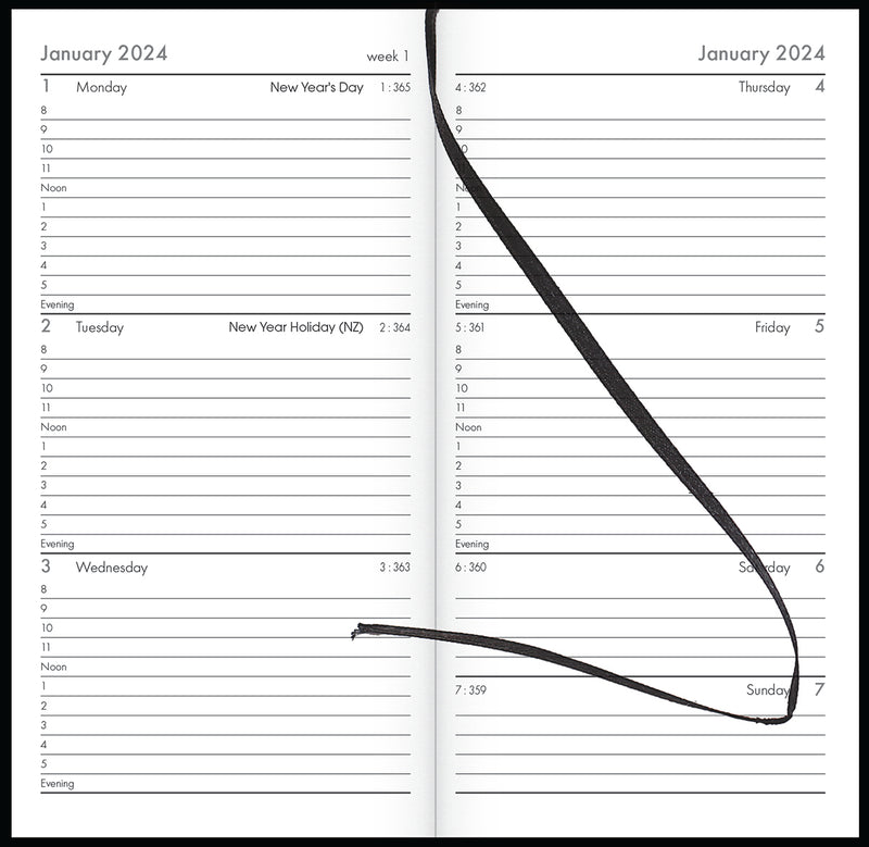 Collins CW3 Appointment Diary Black Even Year