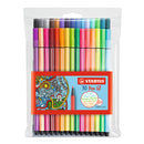 Stabilo Pen 68 Fibre Tip Pen Assorted Wallet of 30
