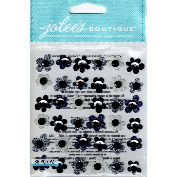 American Crafts Jolee's Boutique Black Flowers 36 Piece Sticker Pack
