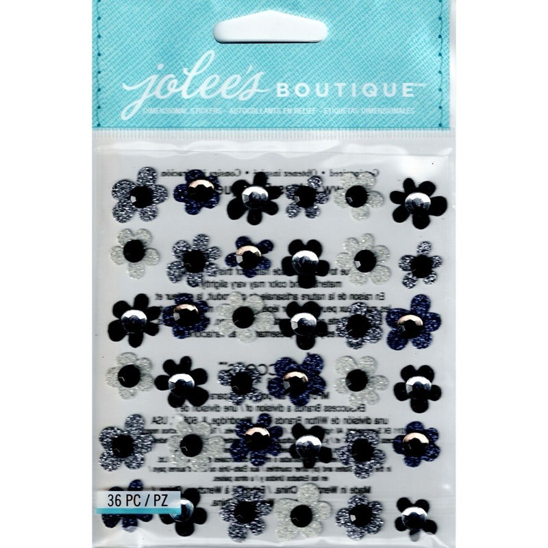 American Crafts Jolee's Boutique Black Flowers 36 Piece Sticker Pack