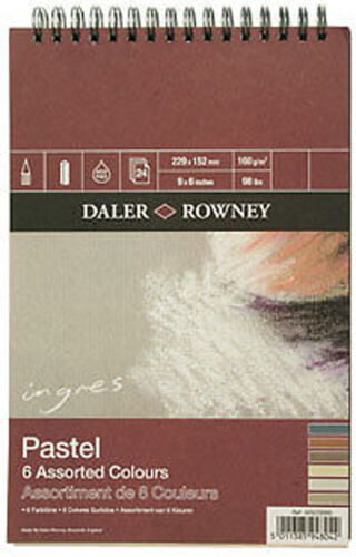 Daler Rowney Paper Pad Ingres Pastel Spiral 160gsm 9x6 Inch