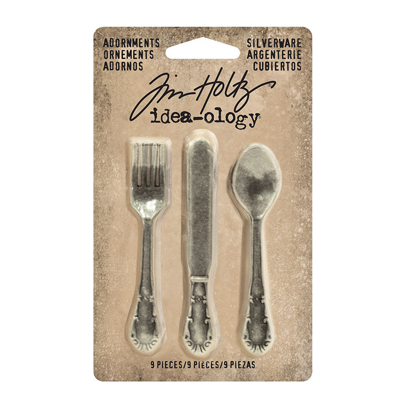 Tim Holtz Idea-Ology Silverware Adornments 9 Pieces