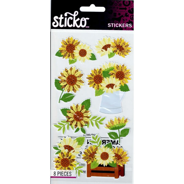 American Crafts Sticko Sunflowers 8 Piece Sticker Pack