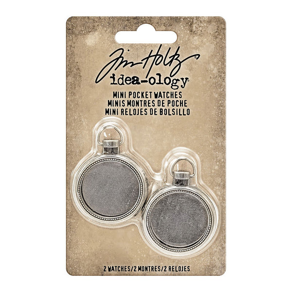 Tim Holtz Idea-Ology 1" Mini Pocket Watches 2 Pieces
