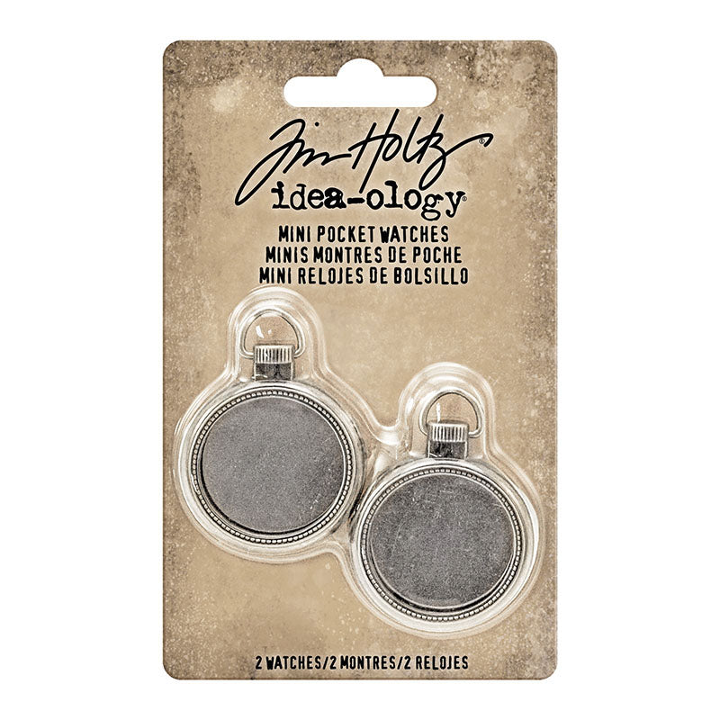 Tim Holtz Idea-Ology 1" Mini Pocket Watches 2 Pieces
