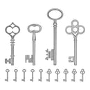 Tim Holtz Idea-Ology Metal Adornments Silver Keys 14 Pieces