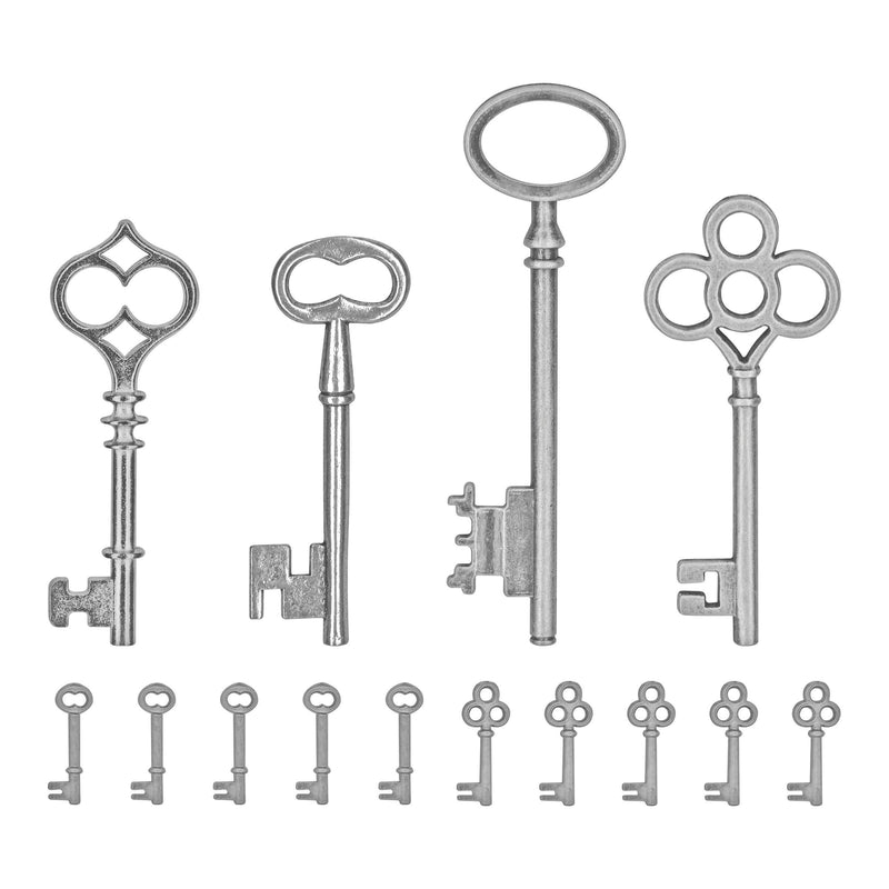 Tim Holtz Idea-Ology Metal Adornments Silver Keys 14 Pieces