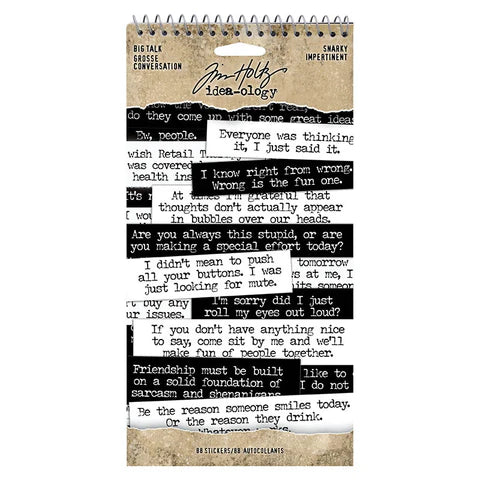 Tim Holtz Idea-Ology Big Talk Sticker Book Snarky