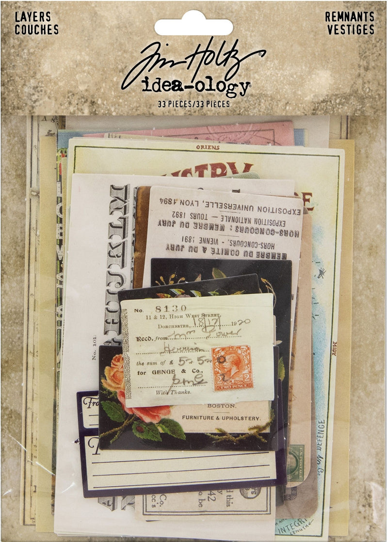 Tim Holtz Idea-Ology Layers Remnants Papers 33 Pieces