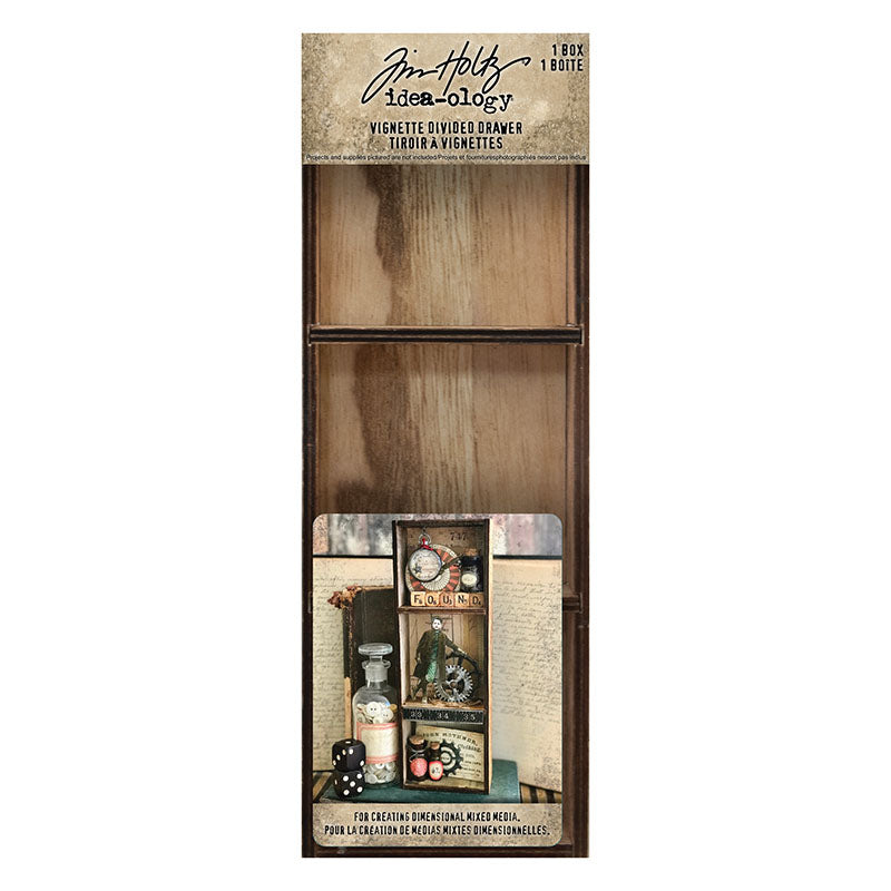 Tim Holtz Idea-Ology Vignette 3 Compartment Divided Drawer