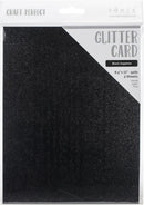 Craft Perfect Glitter Cardstock 8.5"X11" Pack of 5 Black Sapphire