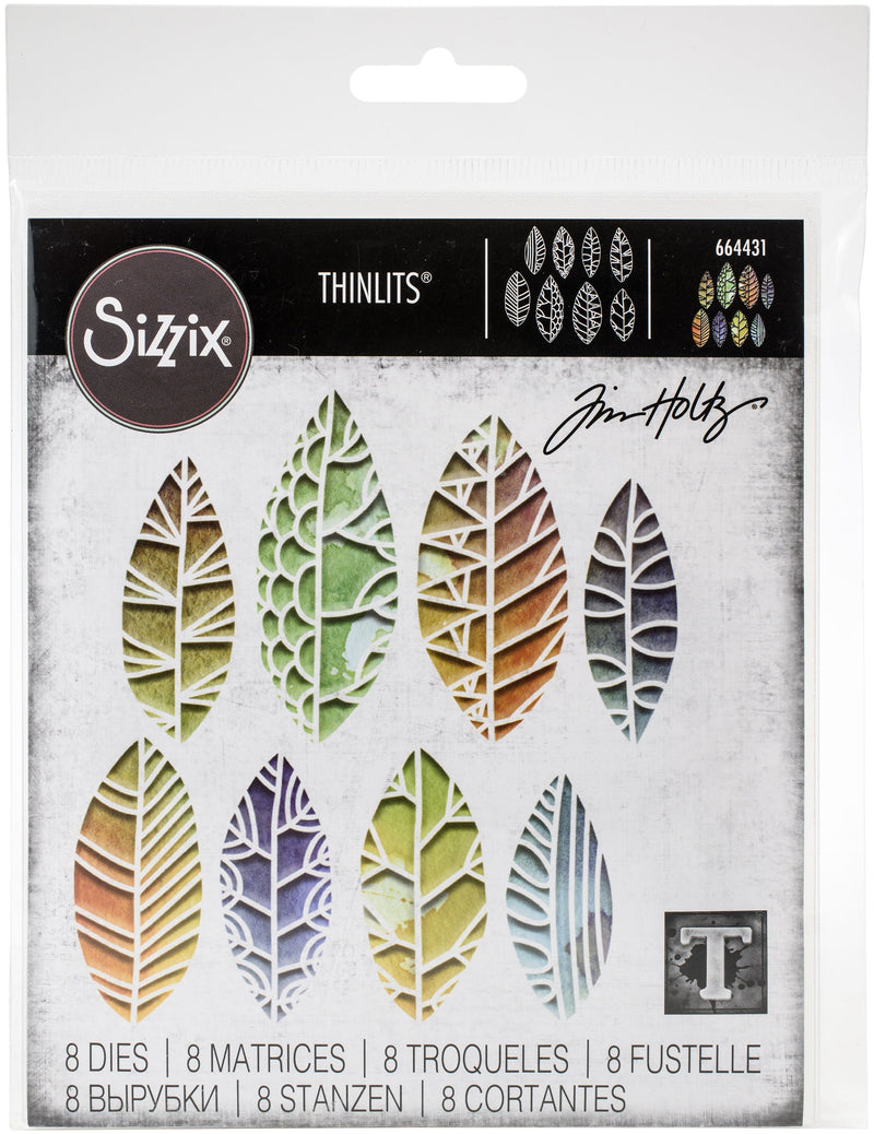 Sizzix by Tim Holtz Cut-Out Leaves Thinlits Dies 8 Pieces