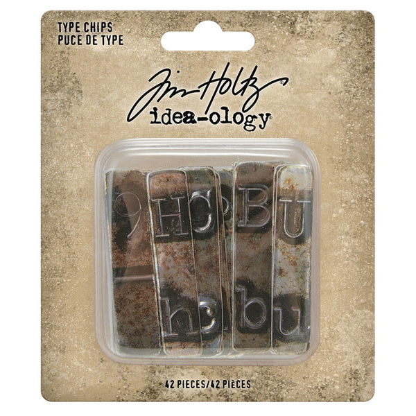 Tim Holtz Idea-Ology Type Chips 42 Pieces