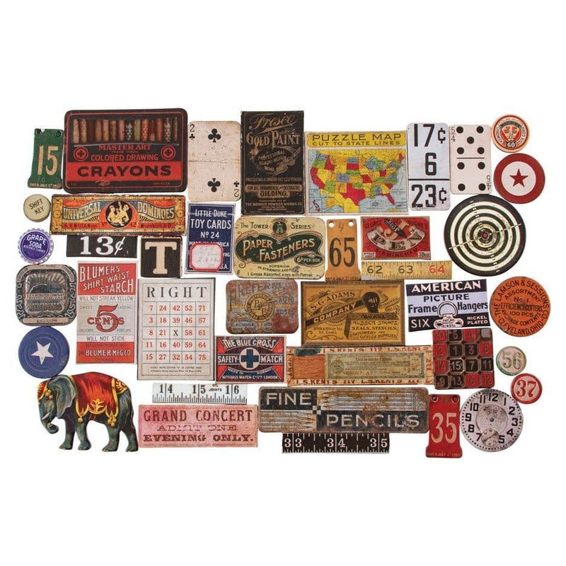 Tim Holtz Idea-Ology Baseboards Junk Drawer 40 Pieces