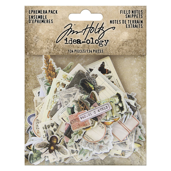 Tim Holtz Idea-Ology Field Notes Ephemera Snippets Pack