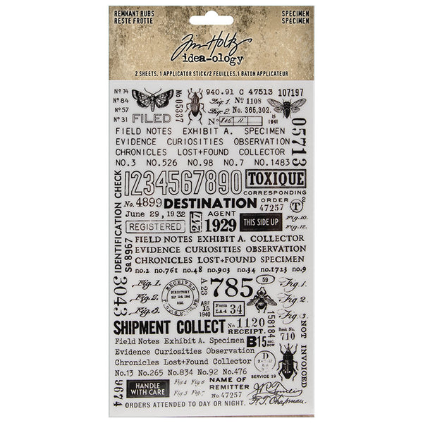 Tim Holtz Idea-Ology 4.75"X7.75" Remnant Rubs Specimen 2 Sheets