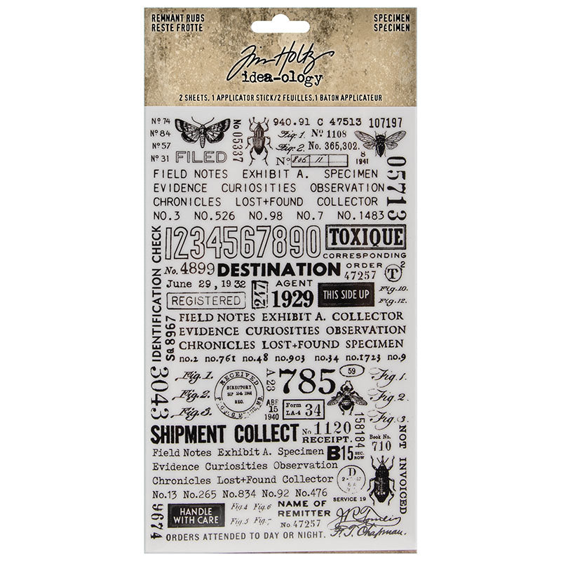 Tim Holtz Idea-Ology 4.75"X7.75" Remnant Rubs Specimen 2 Sheets