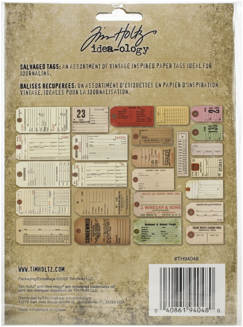 Tim Holtz Idea-Ology Salvaged Tags 25 Pieces