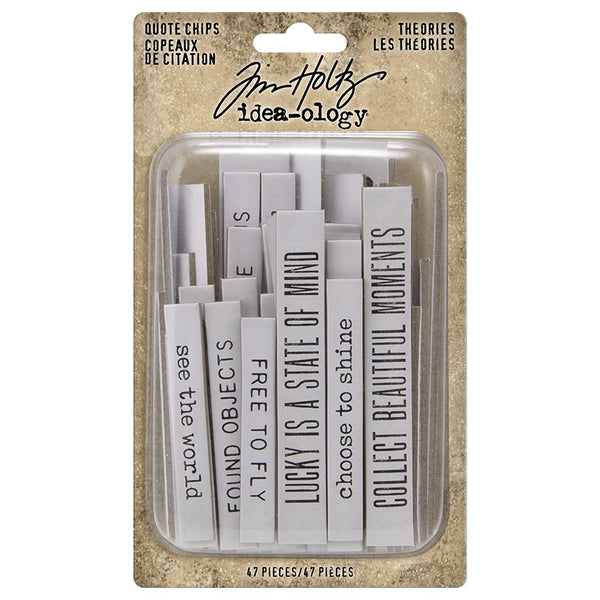 Tim Holtz Idea-Ology Quote Chips Theories 47 Pieces