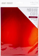 Craft Perfect Iridescent Mirror Cardstock 8.5"X11" Pack of 5 Fire Stone Red