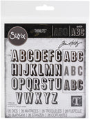 Sizzix by Tim Holtz Alphanumeric Shadow Uppercase Thinlits Dies 26 Pieces