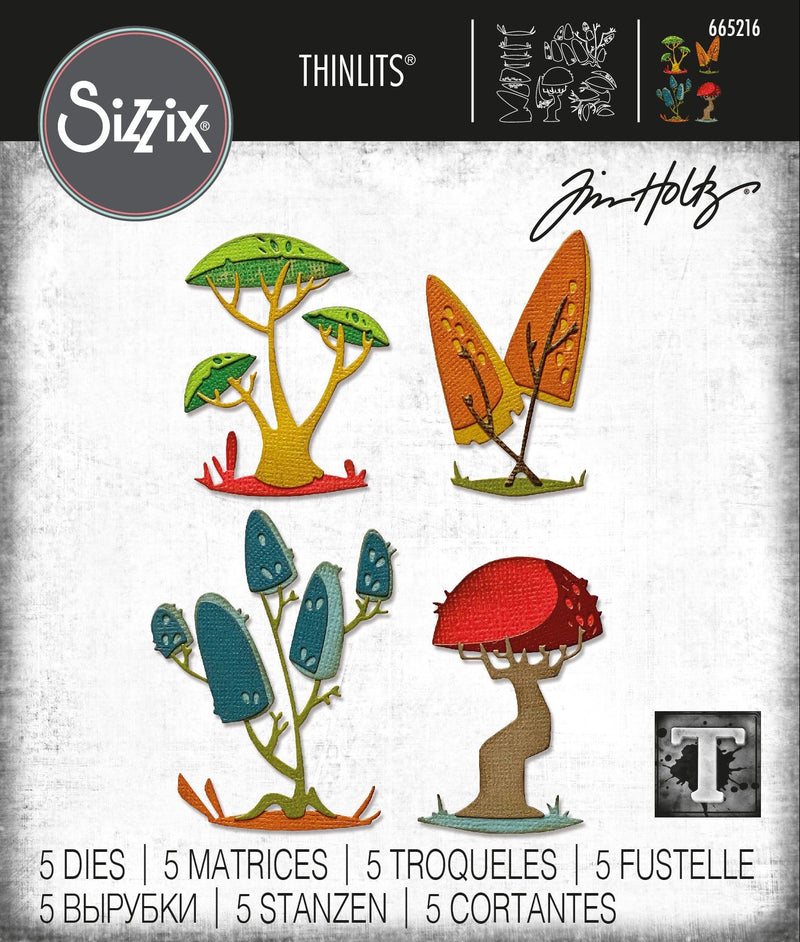 Sizzix by Tim Holtz Funky Toadstools Thinlits Dies 5 Pieces