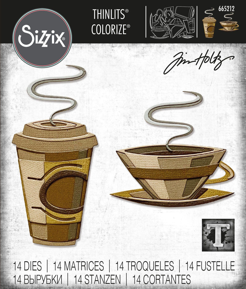 Sizzix by Tim Holtz Cafe Colorize Thinlits Dies 14 Pieces