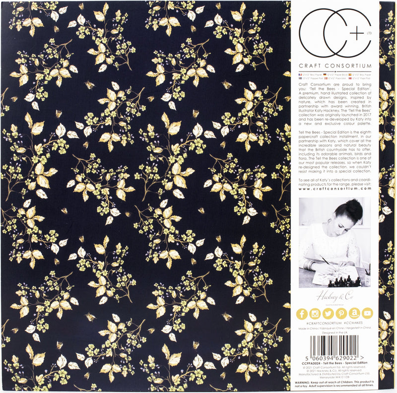Craft Consortium Double-Sided 12"X12" Tell The Bees Paper Pad