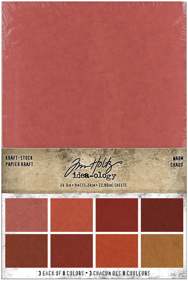 Tim Holtz Idea-Ology Kraft-Stock Stack 6"X9" Warm Cardstock Pad of 24 Sheets