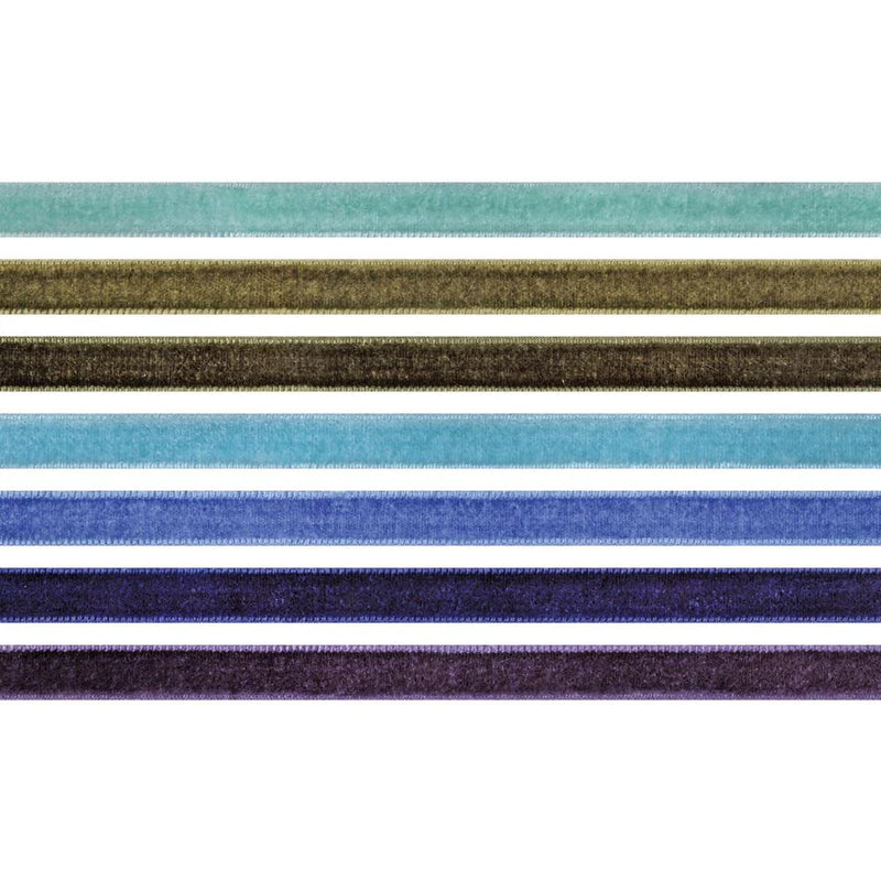 Tim Holtz Idea-Ology Velvet Trims Cool 7 Pieces